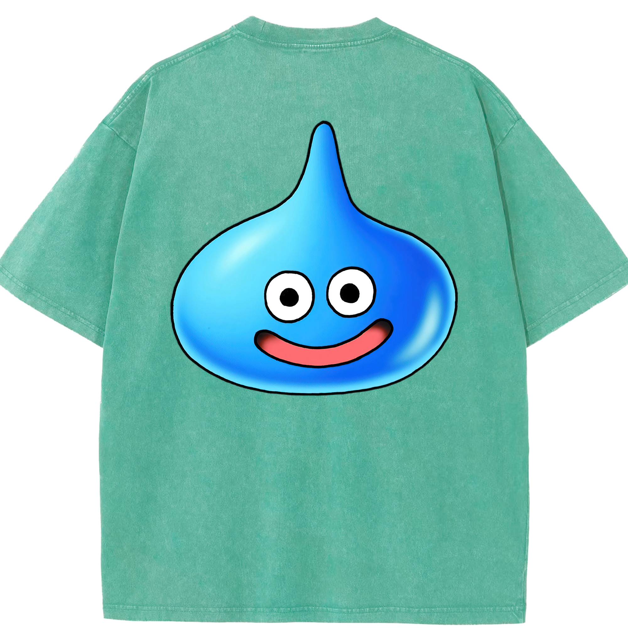 （画像用） ドラゴンクエスト Doragon Kuesuto Dragon Quest 綿100% ヴィンテージ風 半袖Tシャツ（背面プリント）